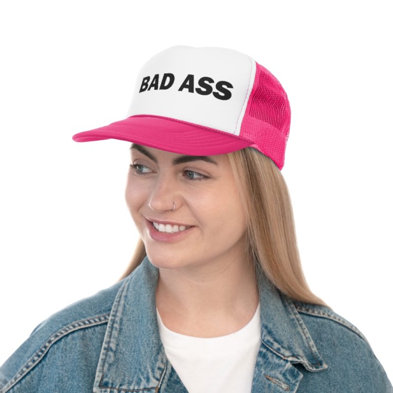 BAD ASS - Trucker Cap with black font - Image 4