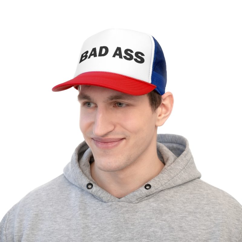 BAD ASS - Trucker Cap with black font - Image 10