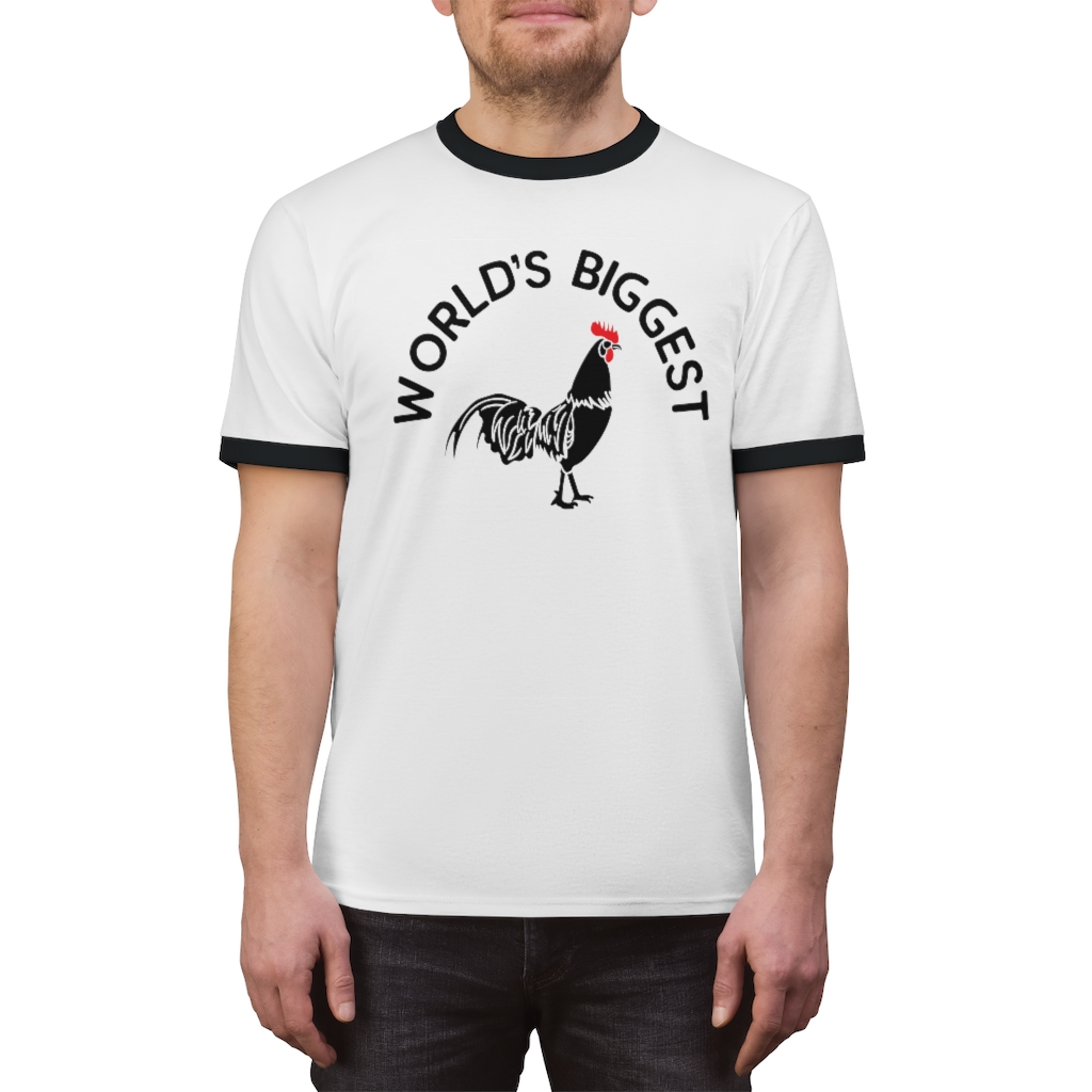 Worlds Biggest Cock Unisex Ringer Tee – Graphic Tees Cool Clever