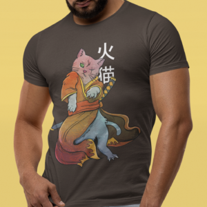 Samurai Cat Illustration T-Shirt Vintage Style