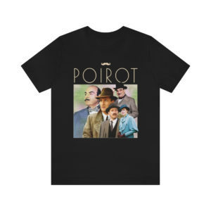 Hercule Poirot Bootleg Style Y2k T-shirt. The Belgian Detective T-shirt