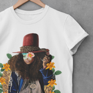 Erykah Badu Afro Bohemian style Unisex Jersey T-Shirt, Erykah Badu Tropical Afro Boho Aesthetic Style Tee