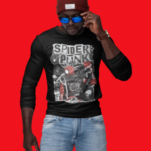 Long Sleeve Spider-Man t-shirt. Spidey Punk Tee