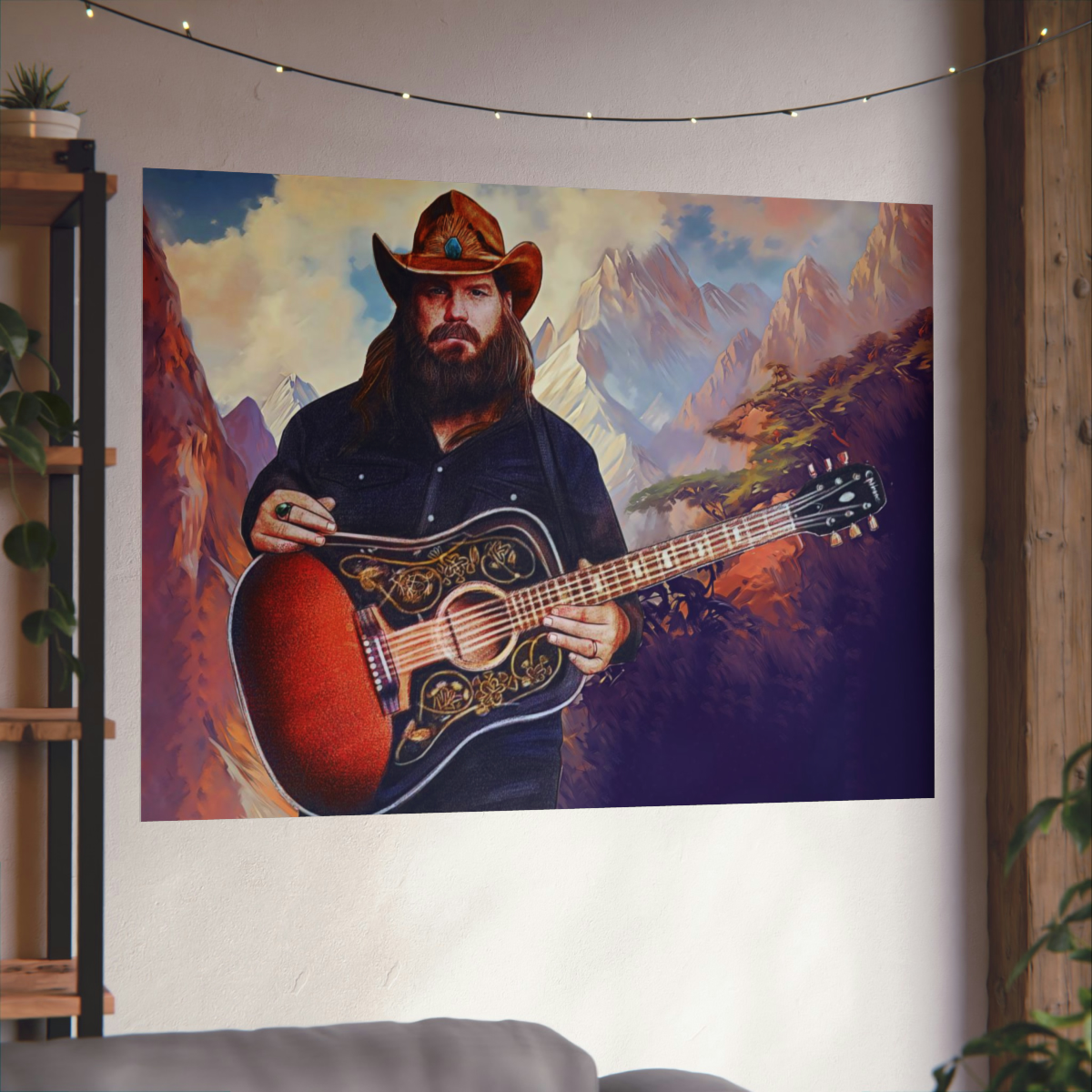 Chris Stapleton Western Oil Painting Style Poster